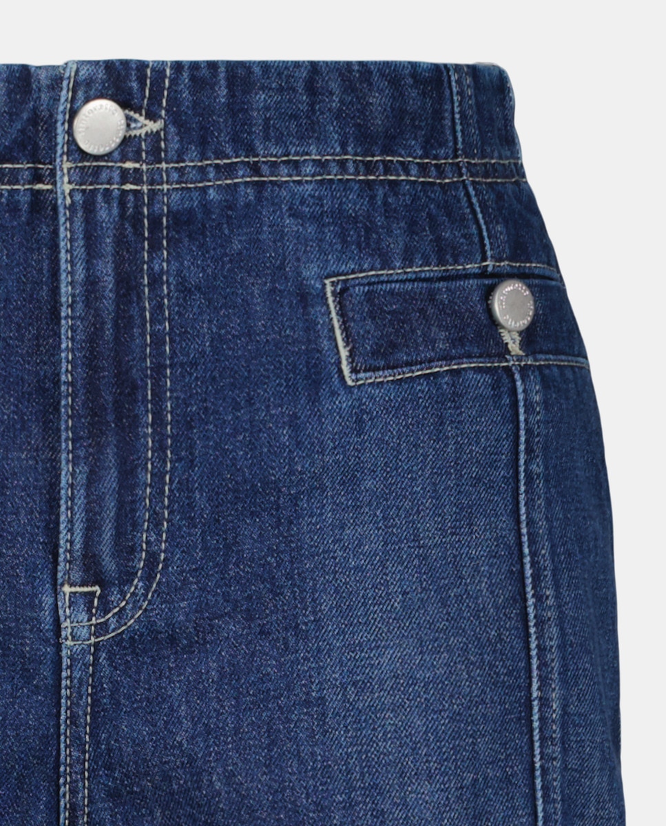 Bermudas com Costura nos Bolsos Azul pálido-5