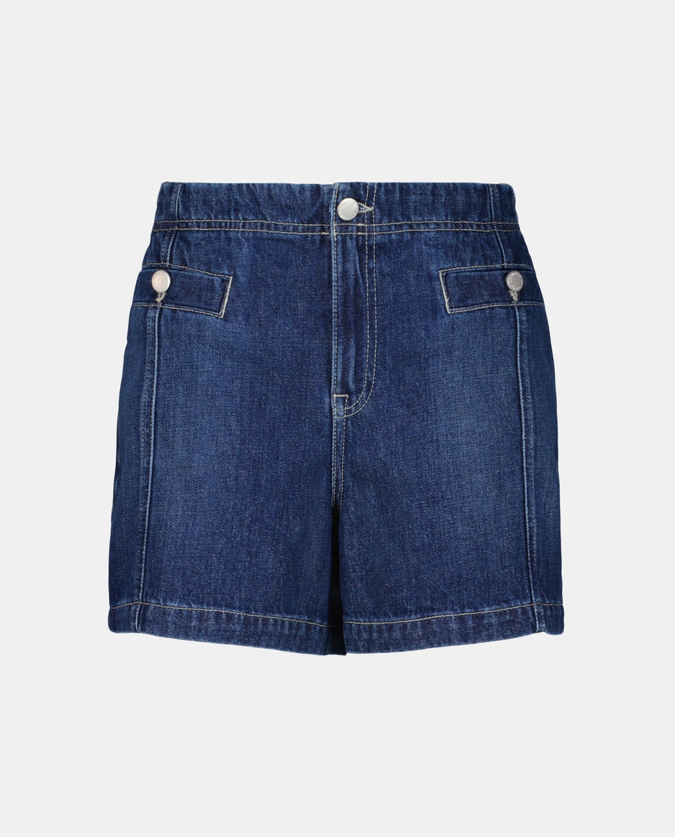 Bermudas com Costura nos Bolsos Azul pálido-4