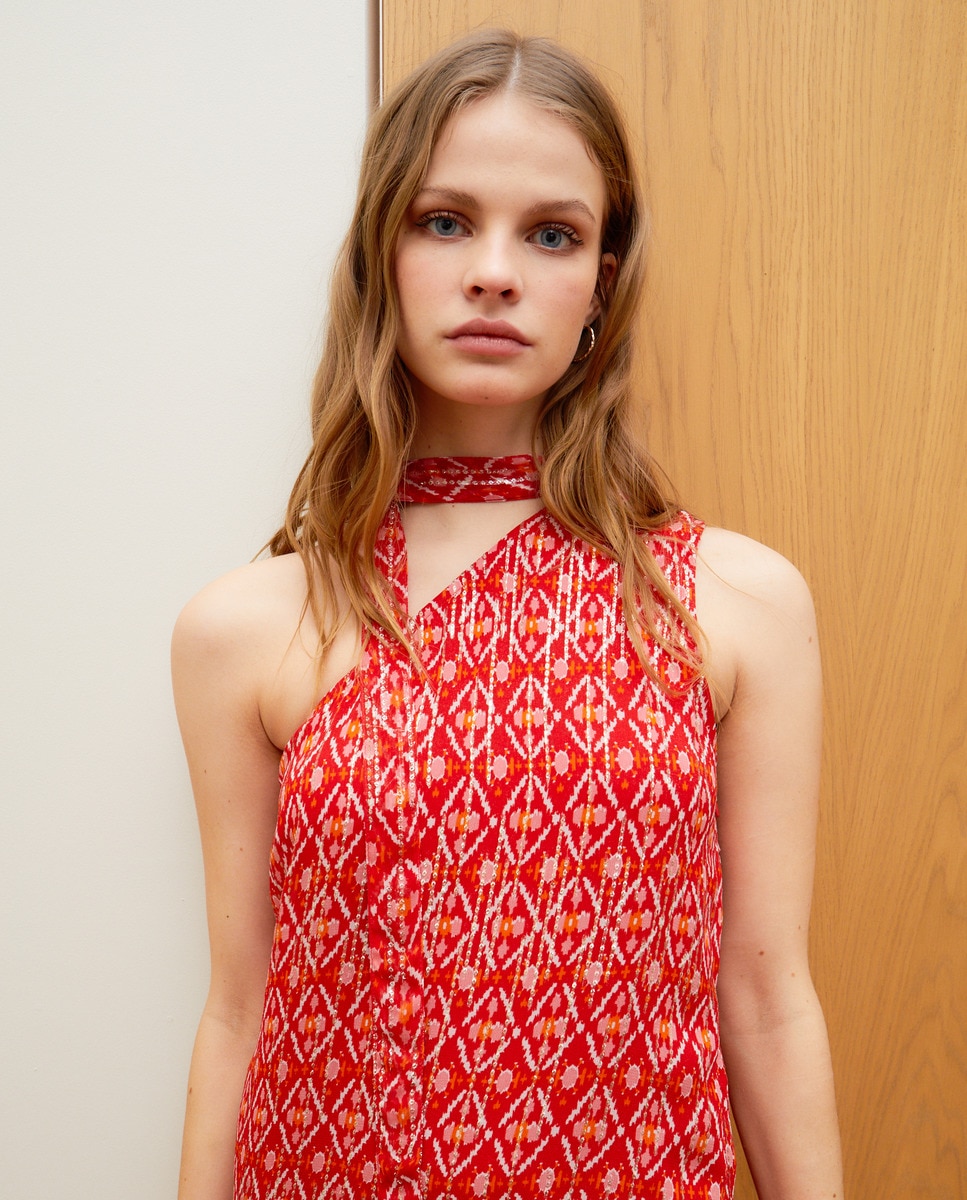 Vestido comprido assimétrico 600 Vermelho-6