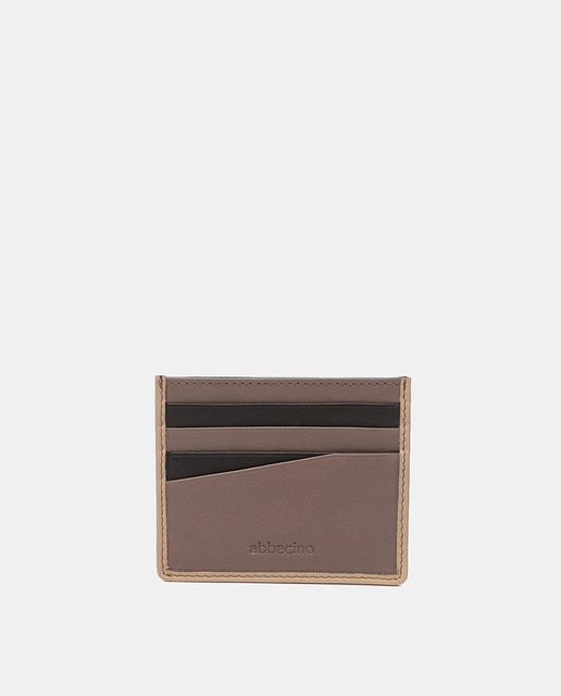 Imagen 0 de Tarjetero de hombre en piel taupe