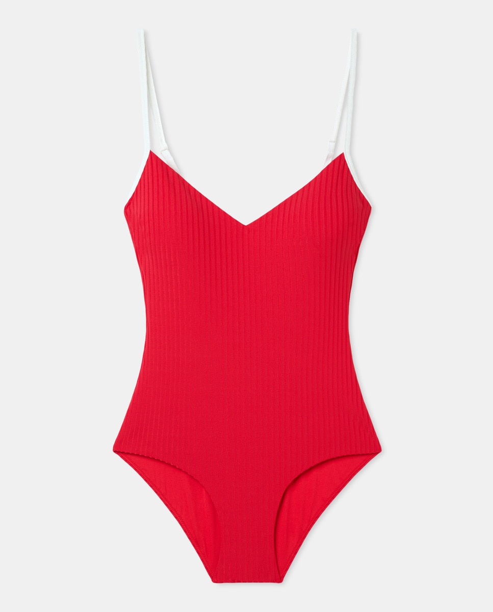 Fato de banho com decote em bico 600 Vermelho-4