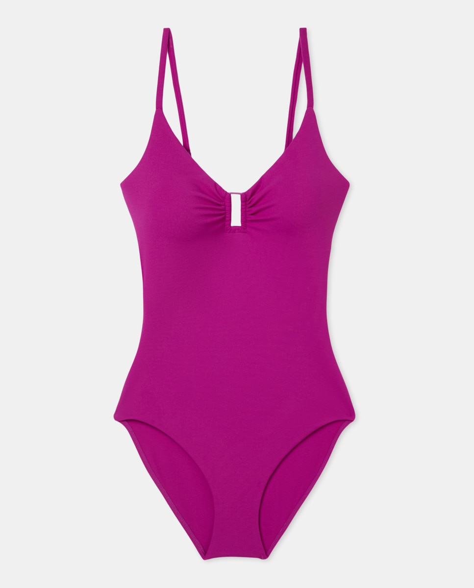 Fato de Banho Adelgaçante com Detalhe de Argola Roxo-4