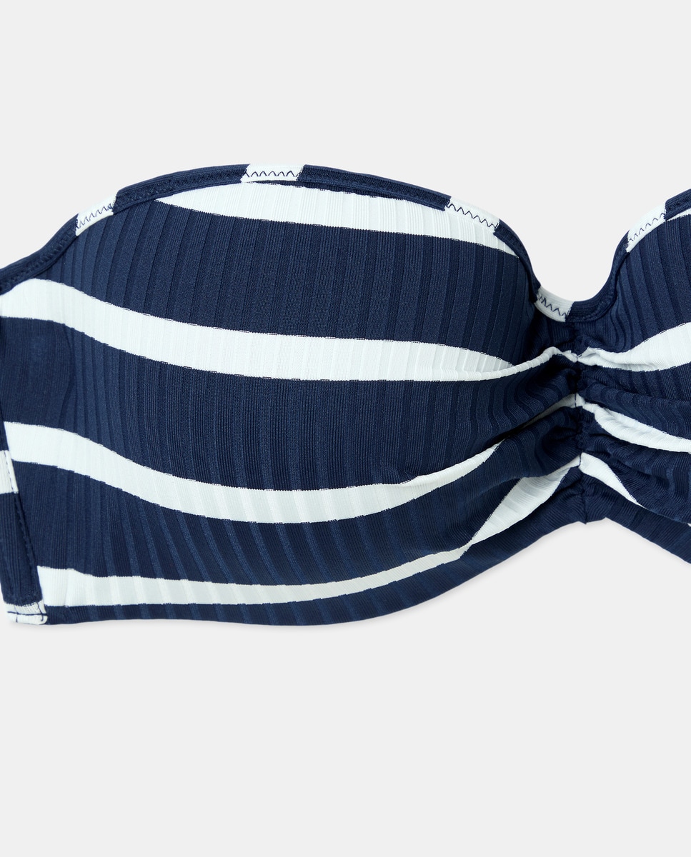Vestido Comprido de Malha de Fio Metalizado Assimétrico Azul-marinho-5