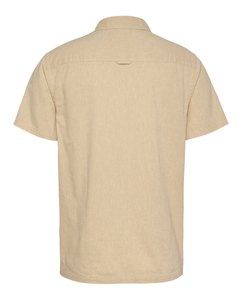 Camisa de Manga Curta Regular Fit Bege-5