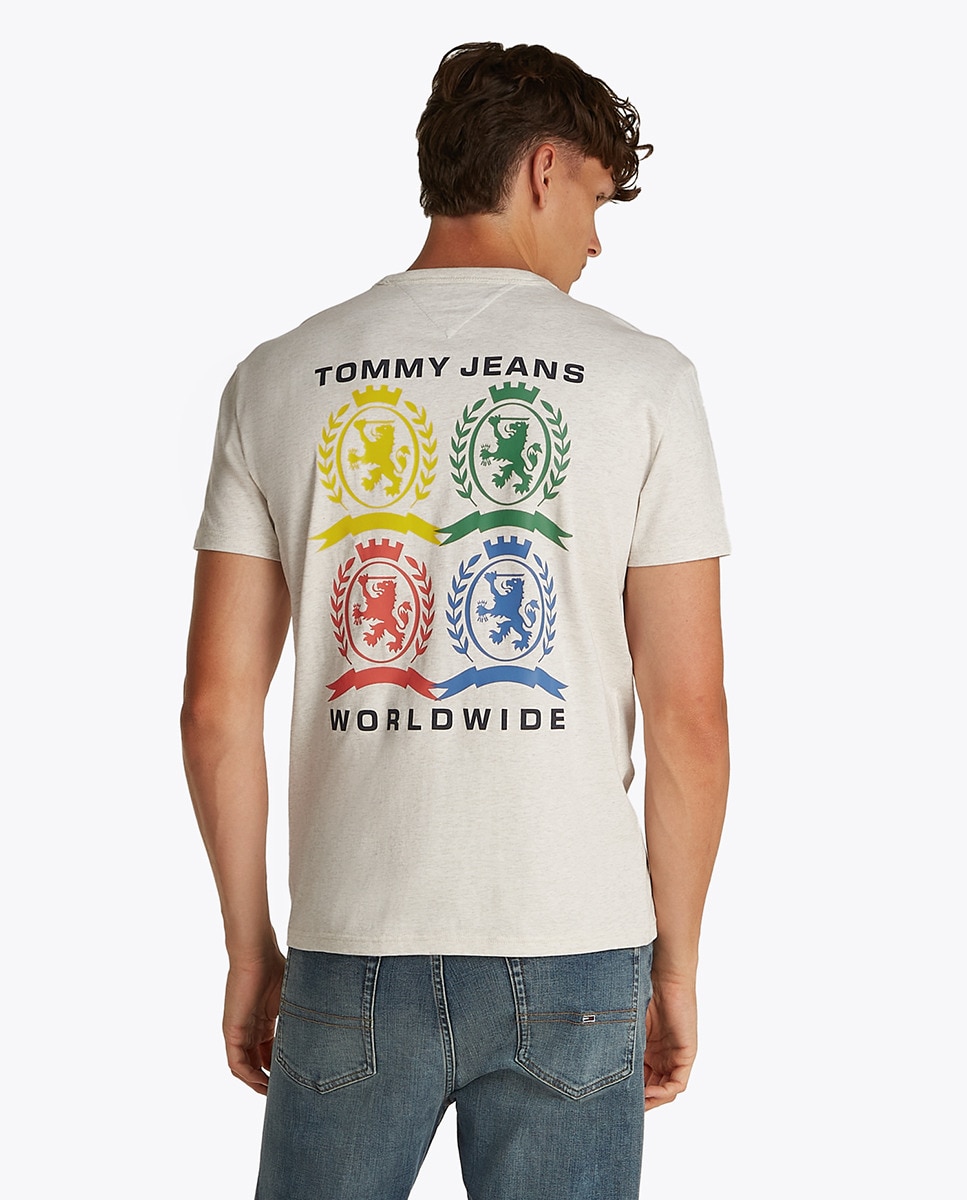 T-shirt com Logótipo Estampado nas Costas e Regular Fit Cru-2