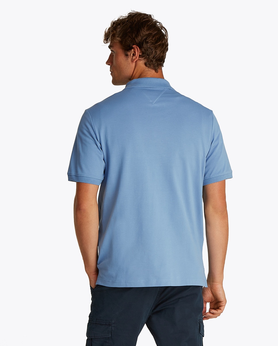 Polo Regular Fit com Manga Curta Azul-2