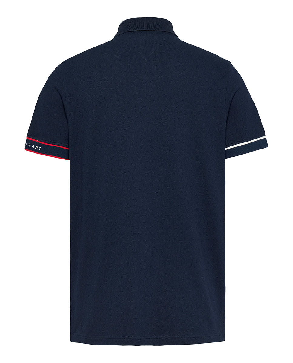 Polo Slim Fit de Manga Curta Azul-marinho-5