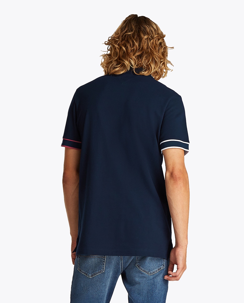 Polo Slim Fit de Manga Curta Azul-marinho-2
