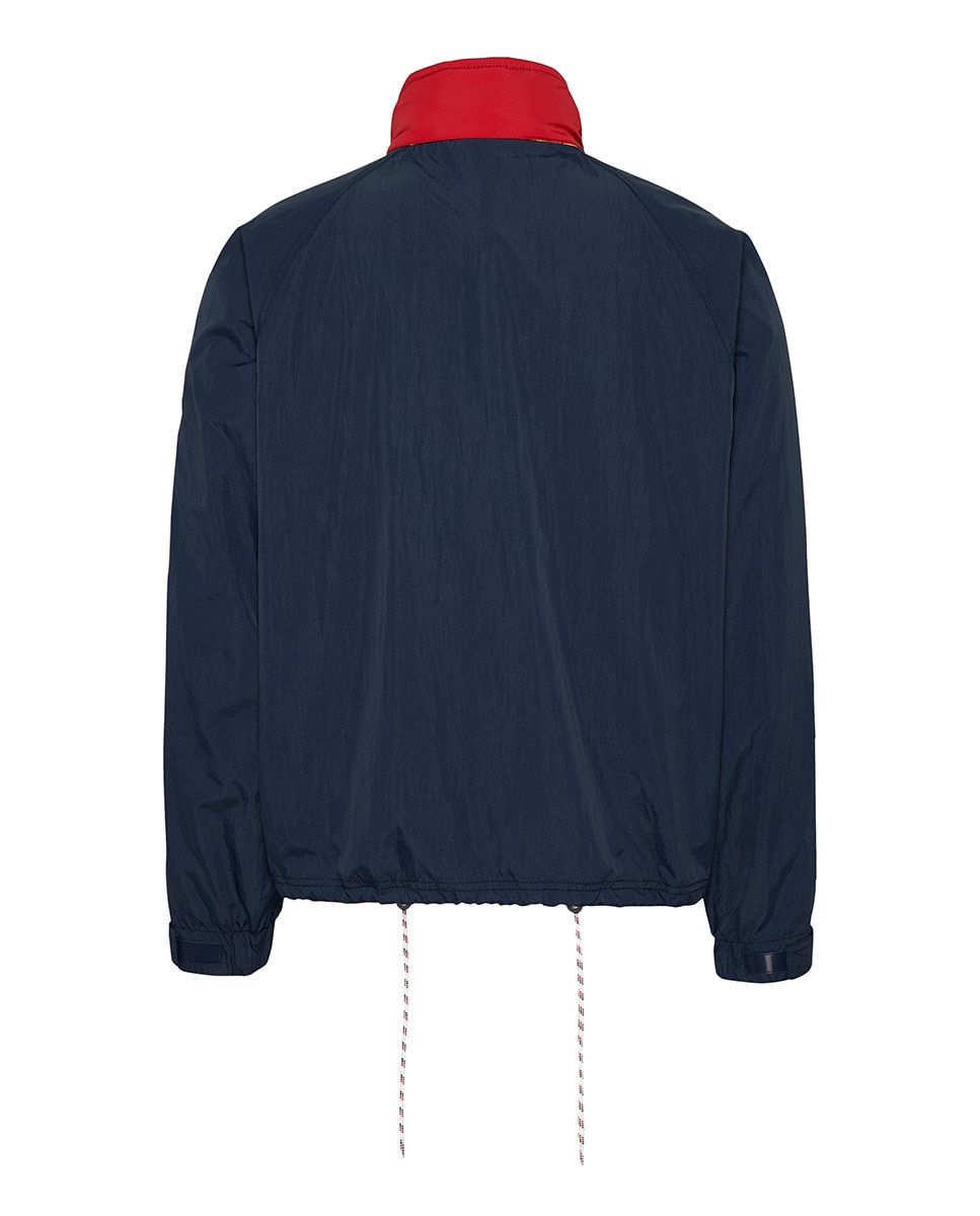 Casaco Relaxed Fit com Color Block Azul-marinho-5