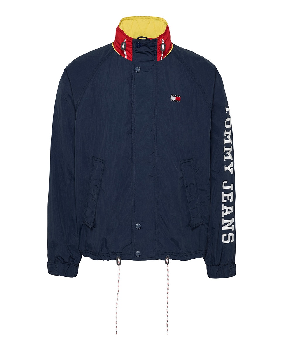 Casaco Relaxed Fit com Color Block Azul-marinho-4