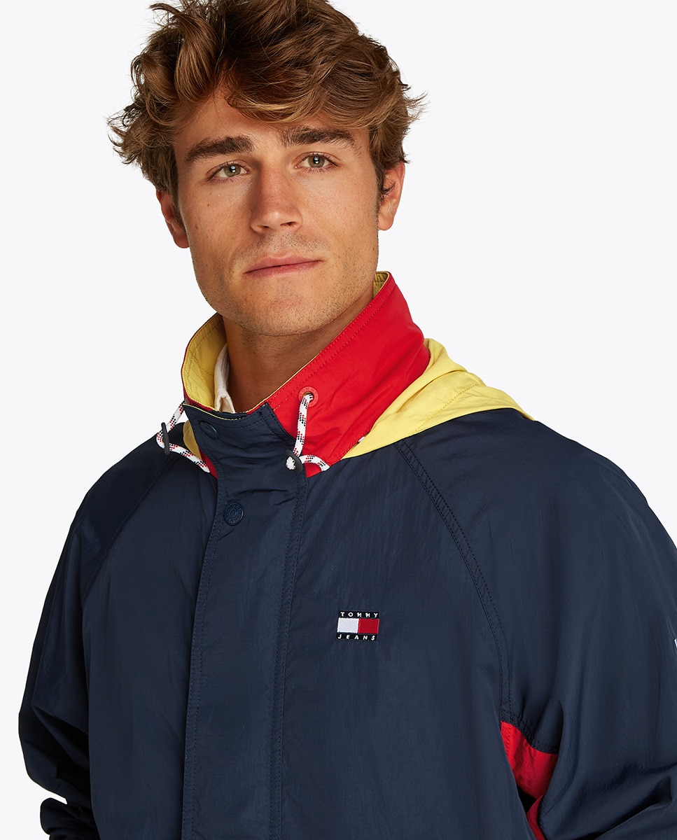 Casaco Relaxed Fit com Color Block Azul-marinho-3