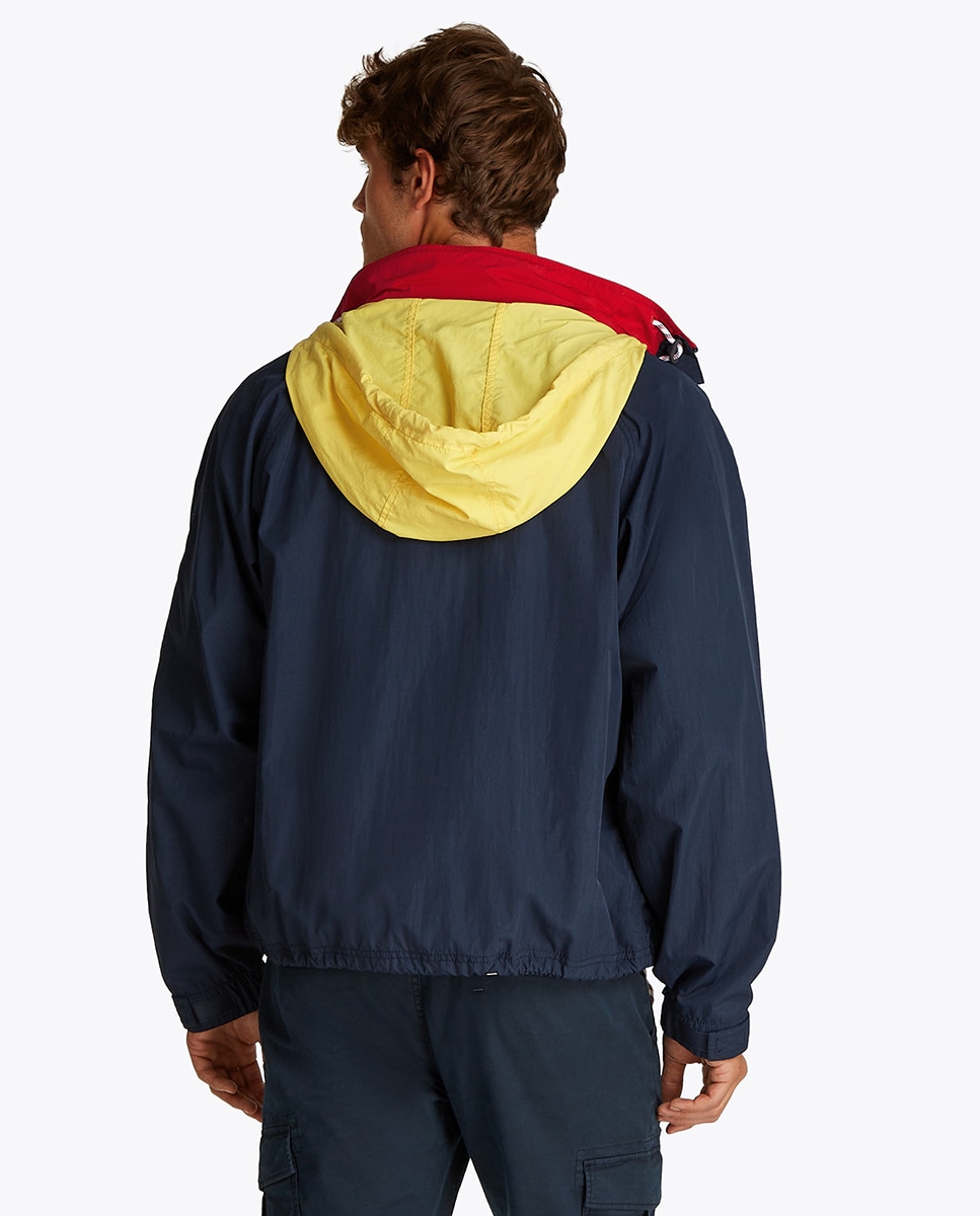 Casaco Relaxed Fit com Color Block Azul-marinho-2