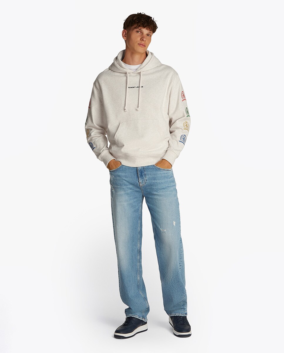 Sweatshirt Relaxed Fit com Capuz Cinzento-claro-6