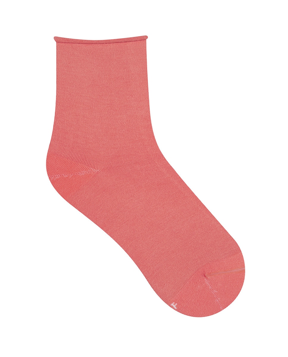 Meias pelo Tornozelo Básicas Rosa-1
