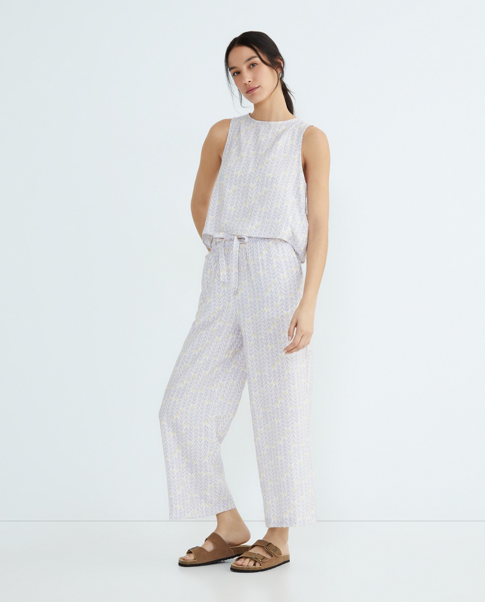 Pantalón de mujer culotte. Lila-1