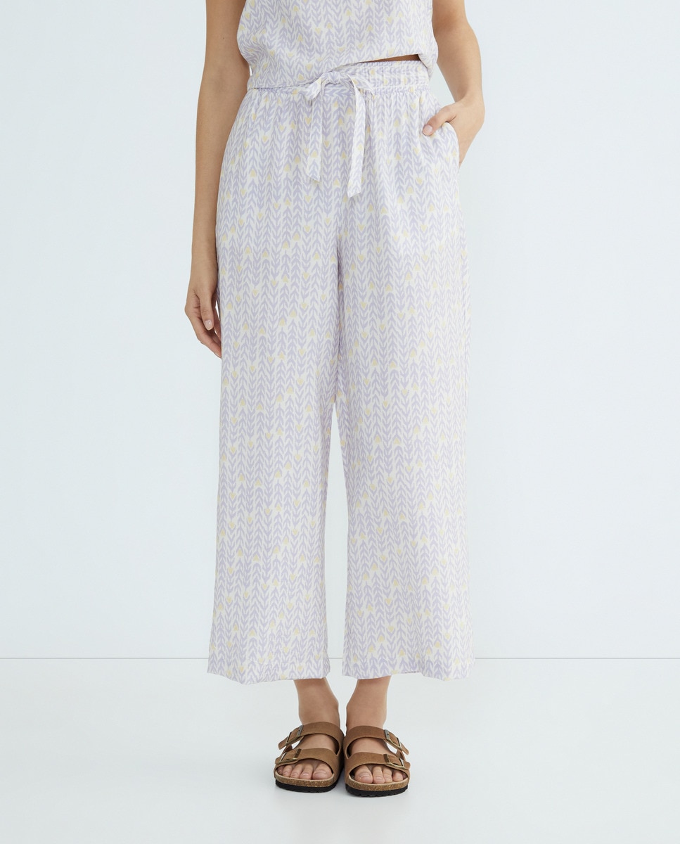 Pantalón de mujer culotte. Lila-2