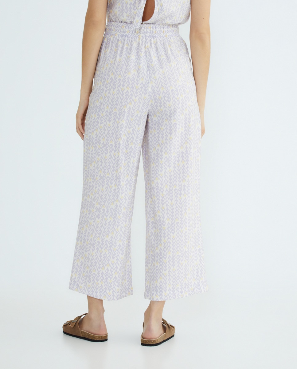 Pantalón de mujer culotte. Lila-3