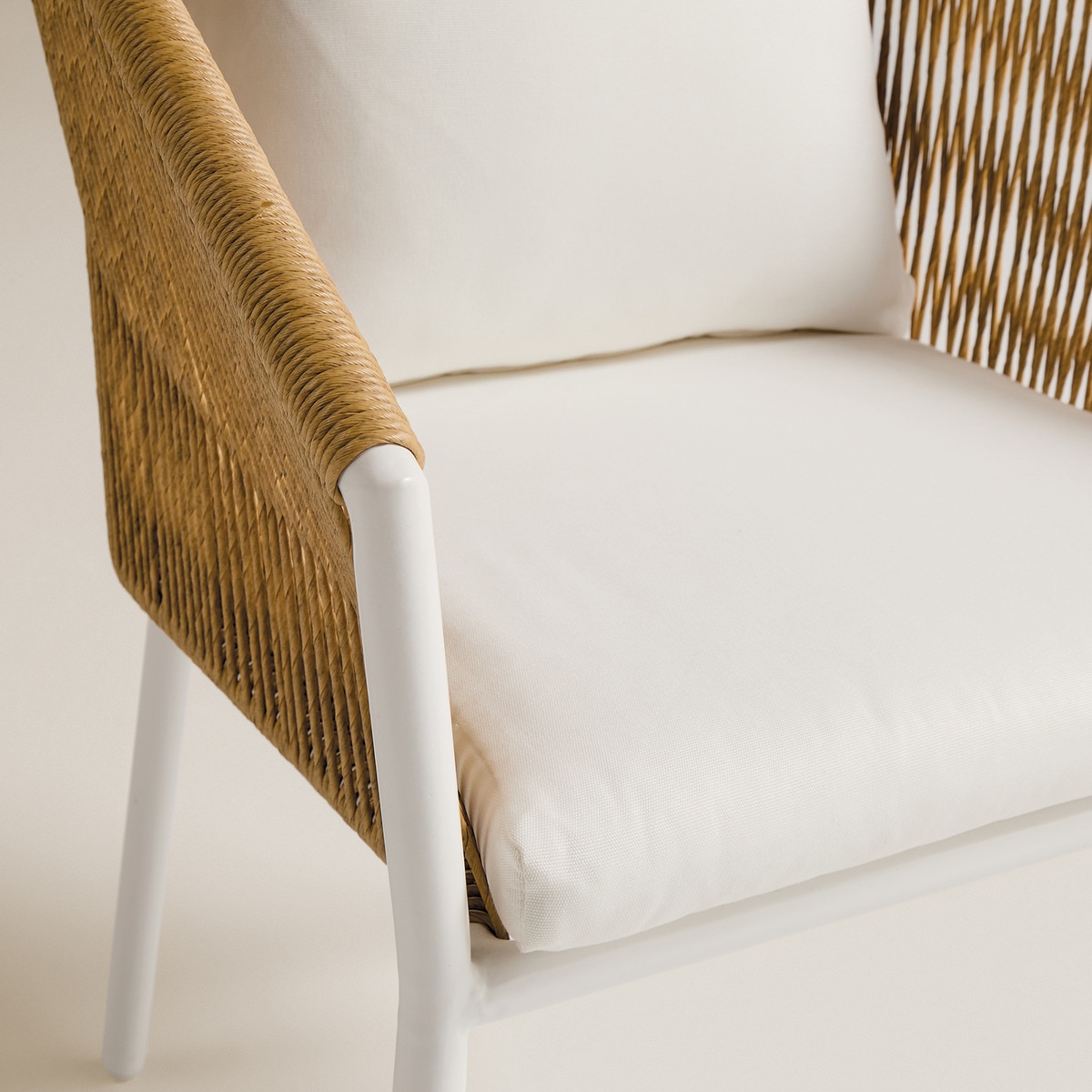 Cadeirão de Mesa de Refeições de Jardim Empilhável Sonora Branco / Natural-7