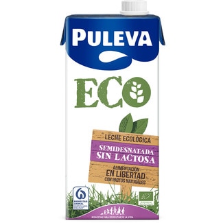 leche semidesnatada ecológica sin lactosa brik 1 l - Puleva