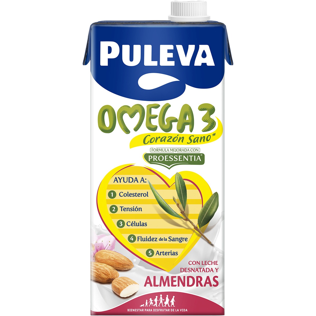 bebida láctea con Omega 3 elaborada con leche desnatada y almendras Sin Gluten brik 1 l