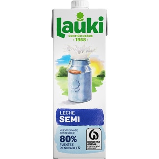 leche semidesnatada brik 1 l - Lauki