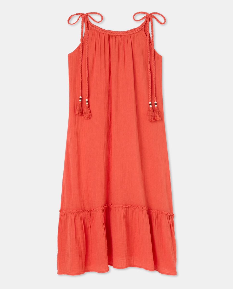 Vestido comprido com alças 660 Laranja-4