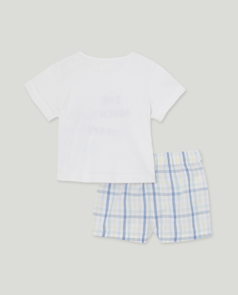 Pijama curto de bebé Azul-2