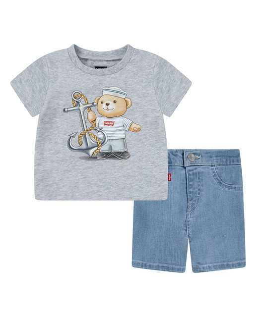 Imagen 0 de Conjunto de camiseta y pantalón de dénim Levi's® Anchor (2 piezas) de bebé  de niño