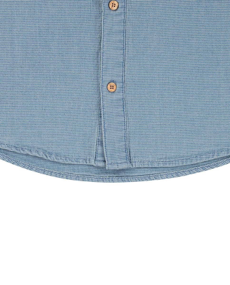 Camisa Tecida Azul-4