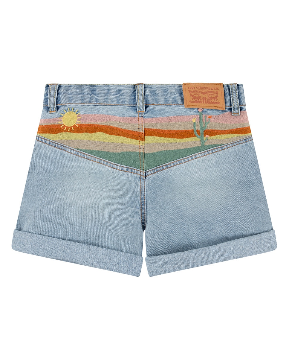 Calções Bordados Mini Mom Azul-2