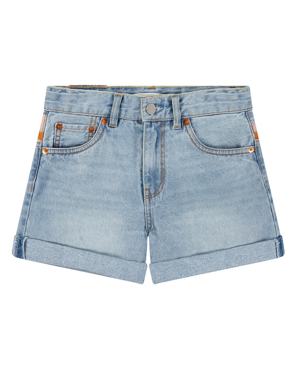 Calções Bordados Mini Mom Azul-1