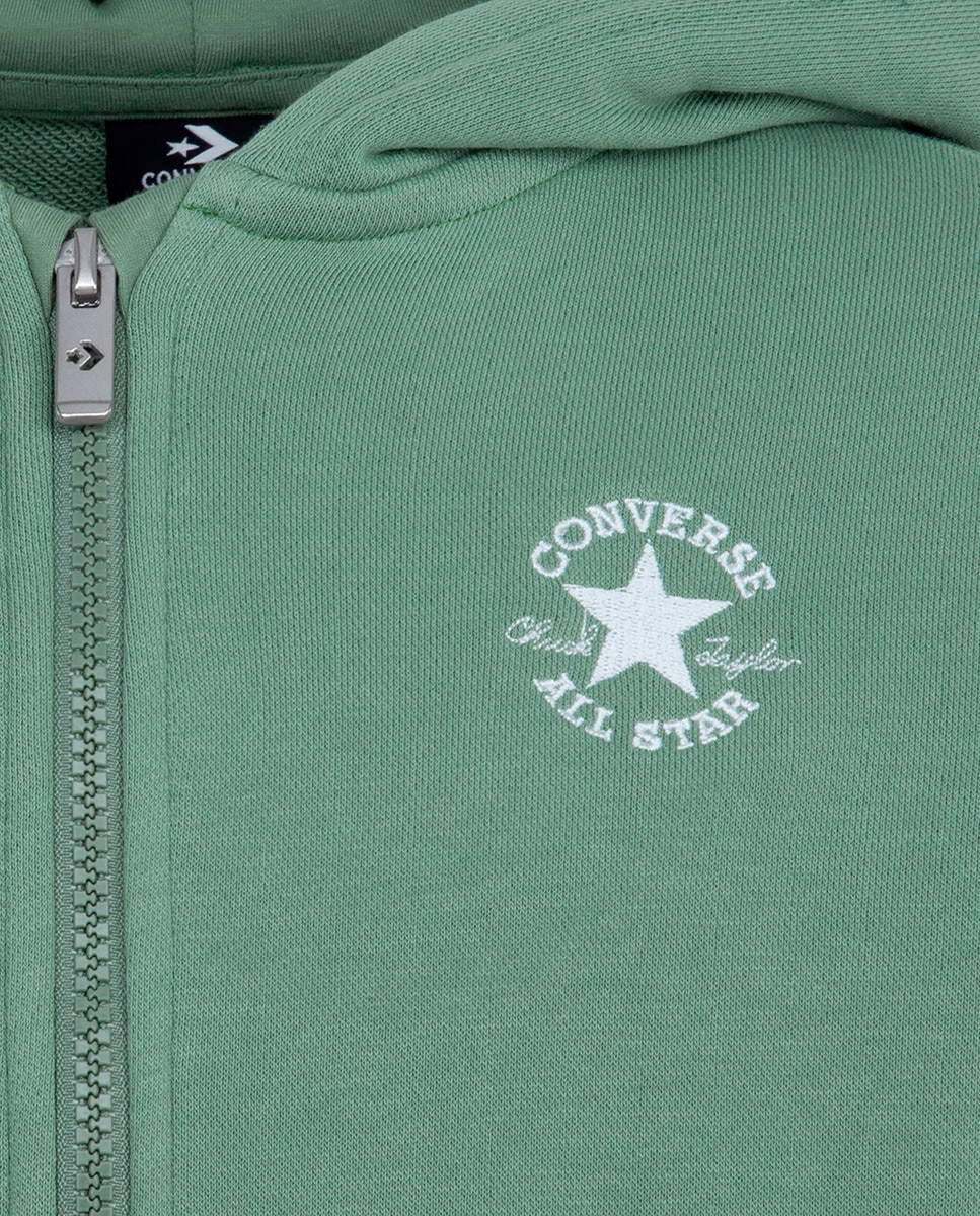 Sweatshirt com Capuz e Fecho de Correr Completo Dissected Chuck Patch. Branco-3