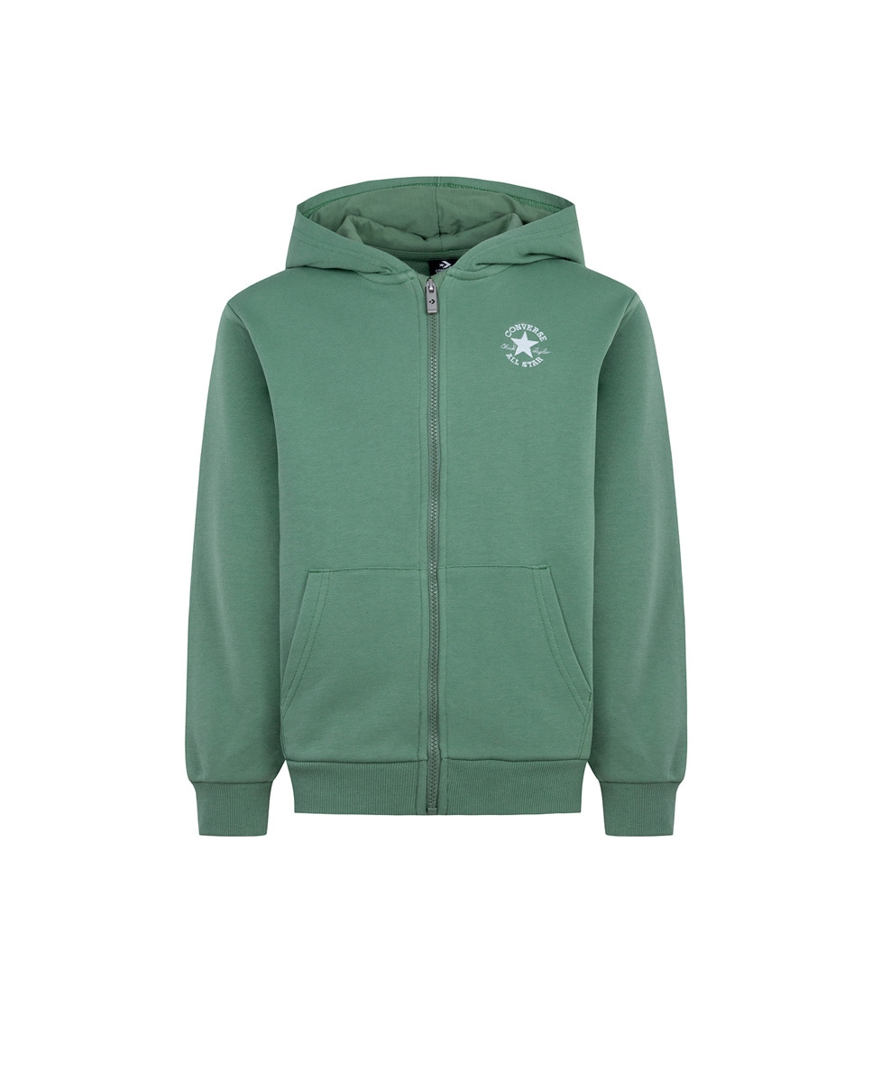 Sweatshirt com Capuz e Fecho de Correr Completo Dissected Chuck Patch. Branco-1