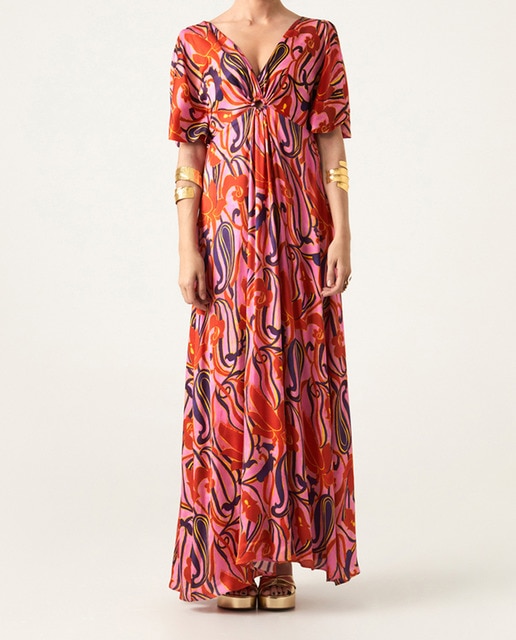 Imagen 0 de Vestido escote pico manga caída