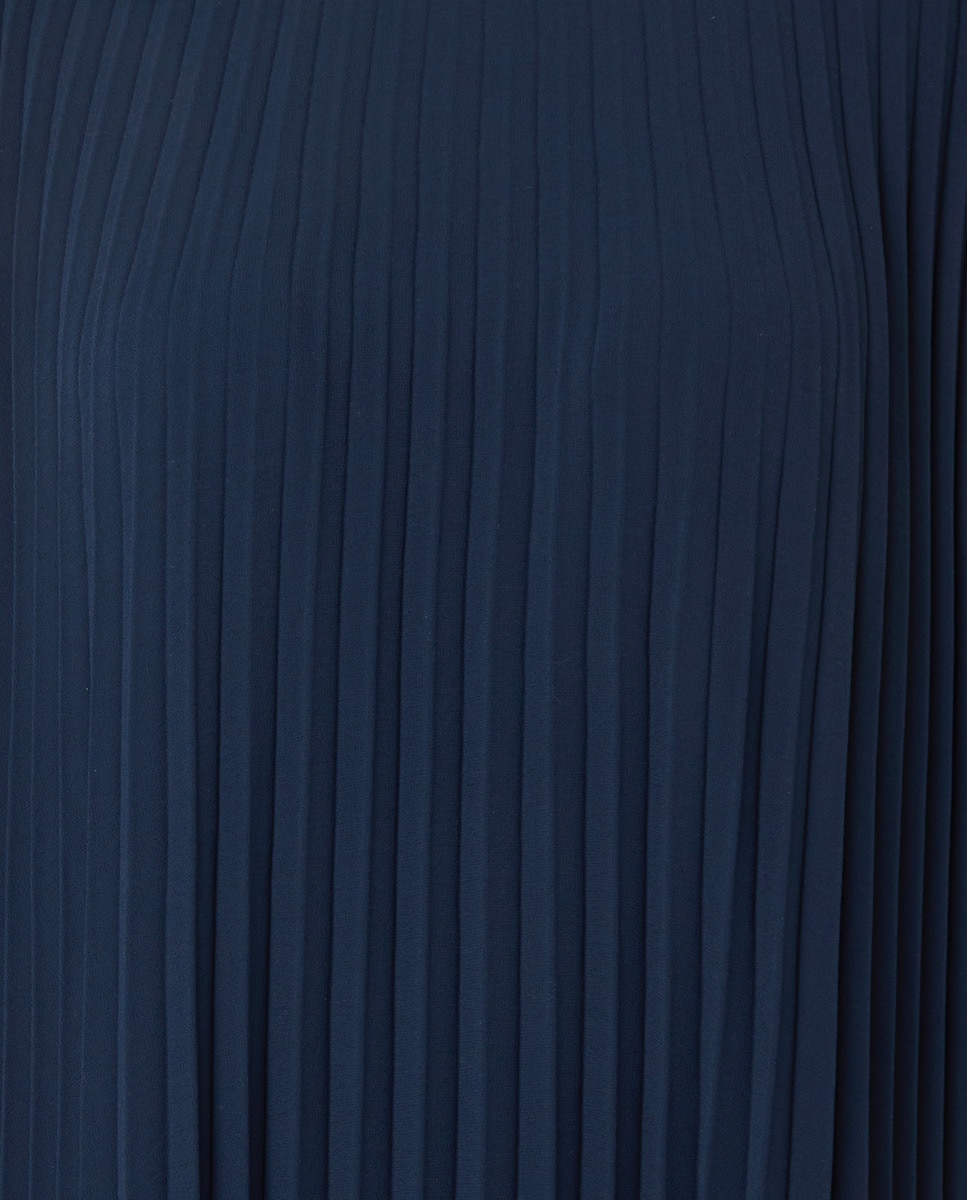 Vestido Curto de Capa Azul-marinho-5