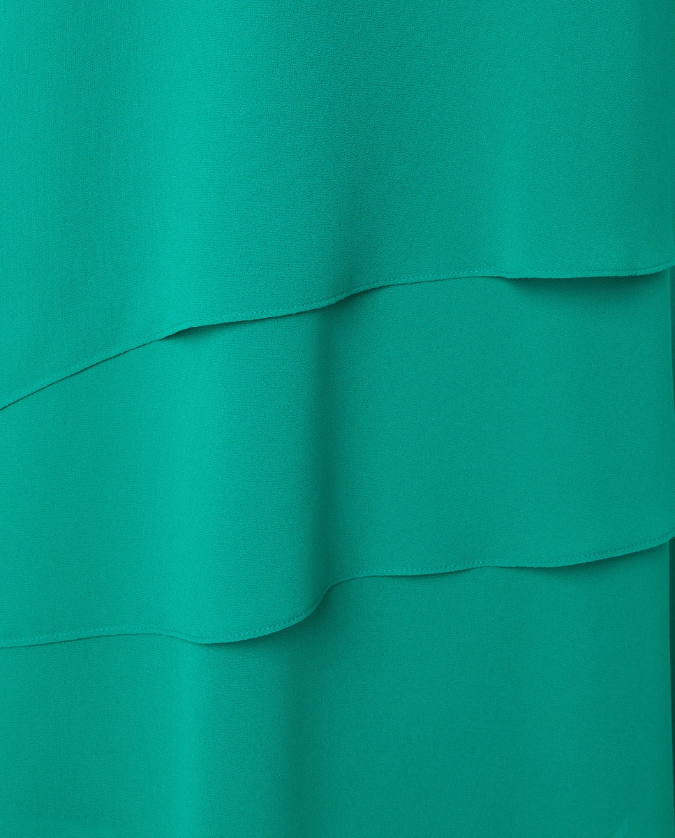 Vestido curto de manga 3/4 Verde-5