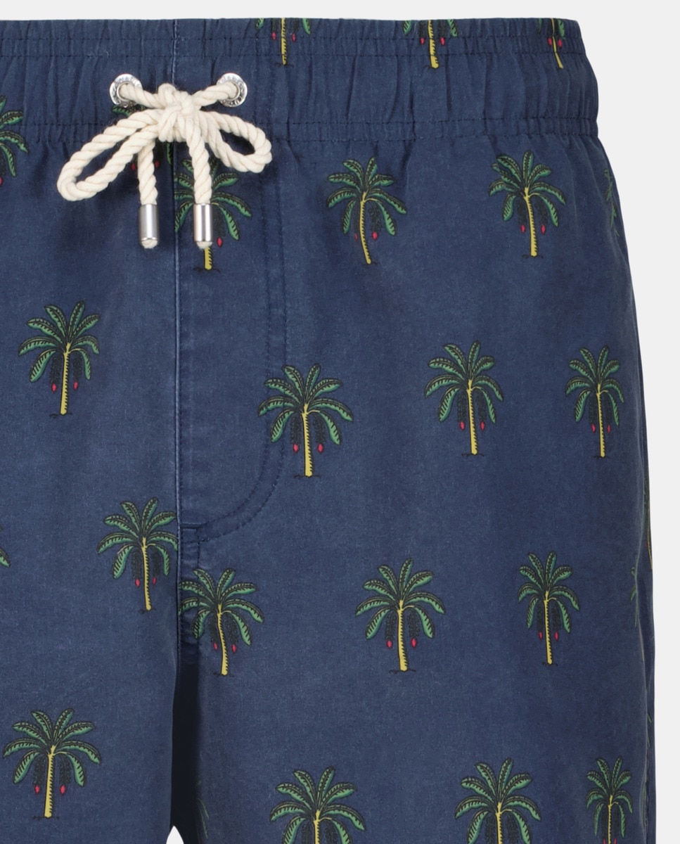 Calções de Banho com Cós Elástico Azul-índigo-4