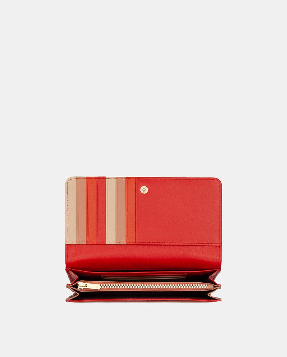 Piel Nappa Carteras Color Rojo Carteras Mujer Con Monedero Piel