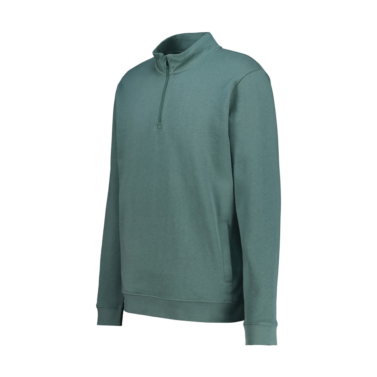 Sudadera media cremallera hombre Verde oscuro-4