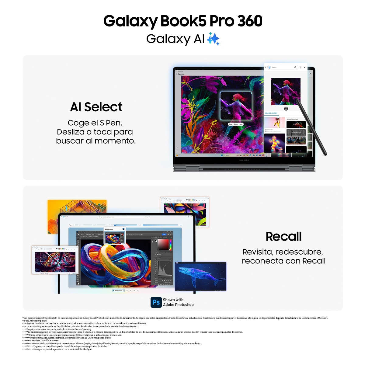 Convertible 2 en 1 Samsung Galaxy Book5 Pro 360 con S Pen, Intel Core Ultra 5-226V, 16GB, 512GB SSD, Intel Arc 140V 8GB, 16", W11 Gris Grafito-2