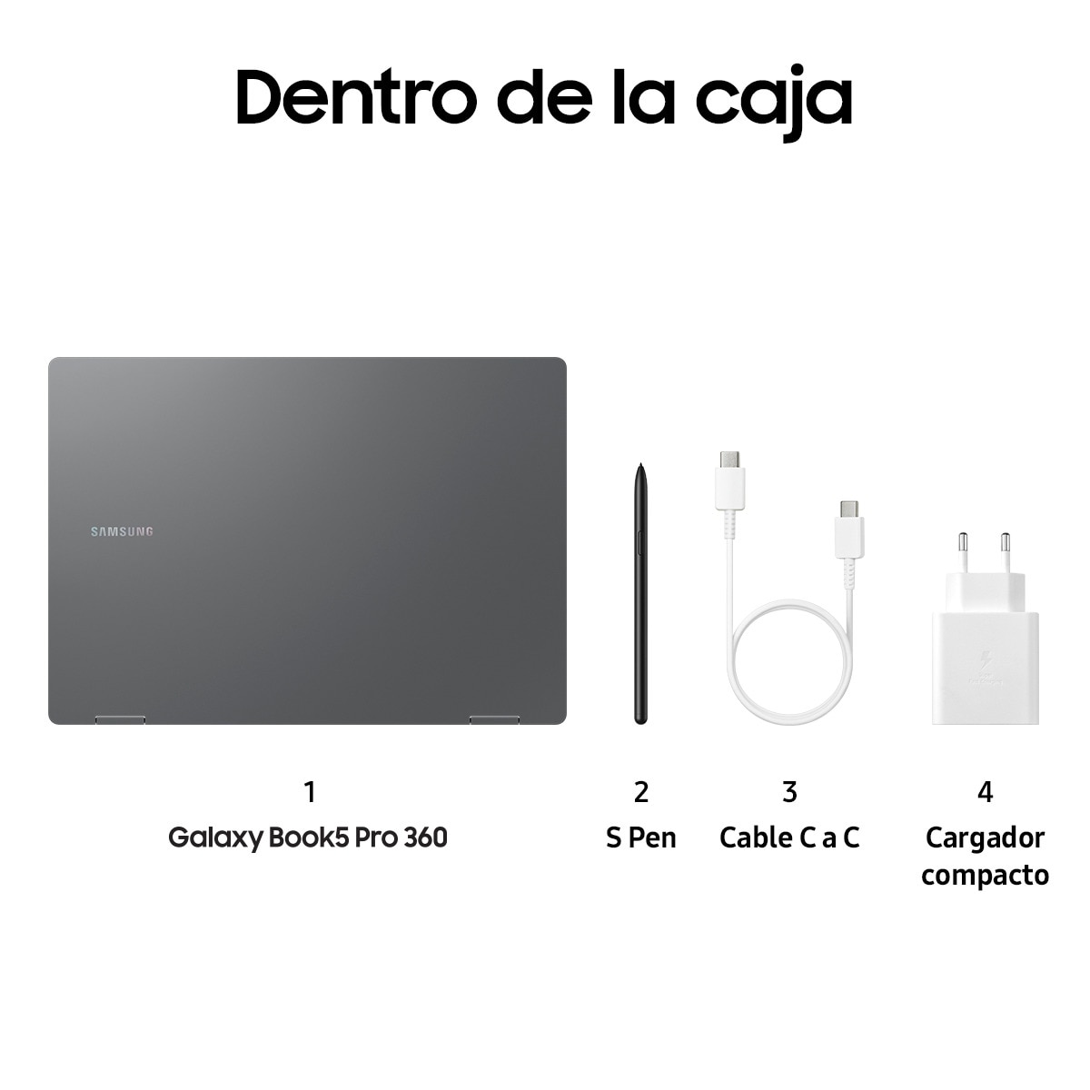 Convertible 2 en 1 Samsung Galaxy Book5 Pro 360 con S Pen, Intel Core Ultra 5-226V, 16GB, 512GB SSD, Intel Arc 140V 8GB, 16", W11 Gris Grafito-5