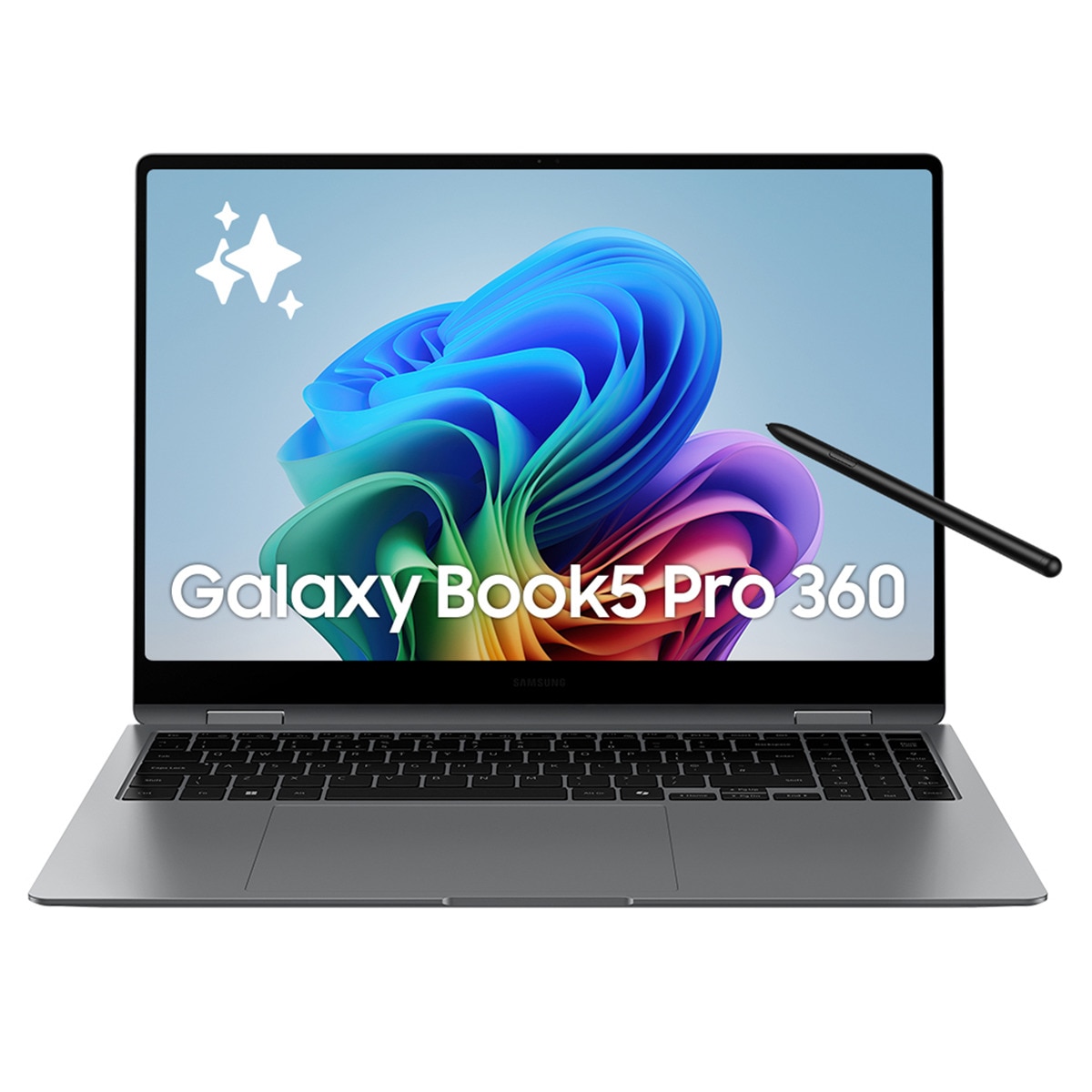 Convertible 2 en 1 Samsung Galaxy Book5 Pro 360 con S Pen, Intel Core Ultra 5-226V, 16GB, 512GB SSD, Intel Arc 140V 8GB, 16", W11 Gris Grafito-1