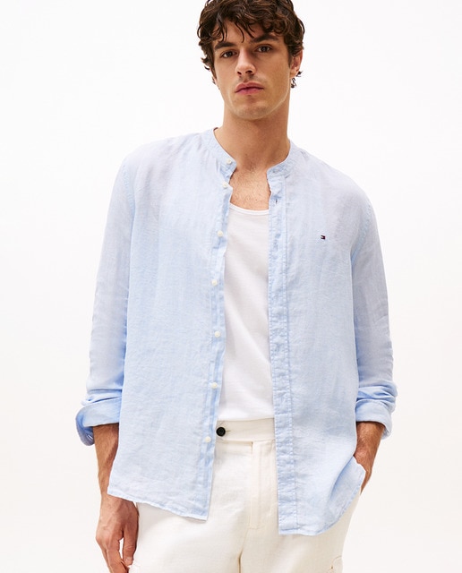 Imagen 0 de Camisa de caballero en lino con cuello mao