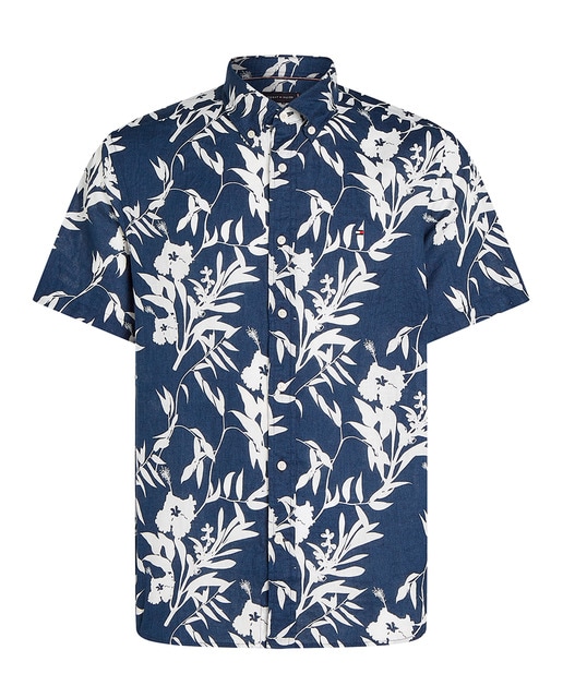 Imagem 0 de Camisa Tropical Confecionada em Linho com Manga Curta