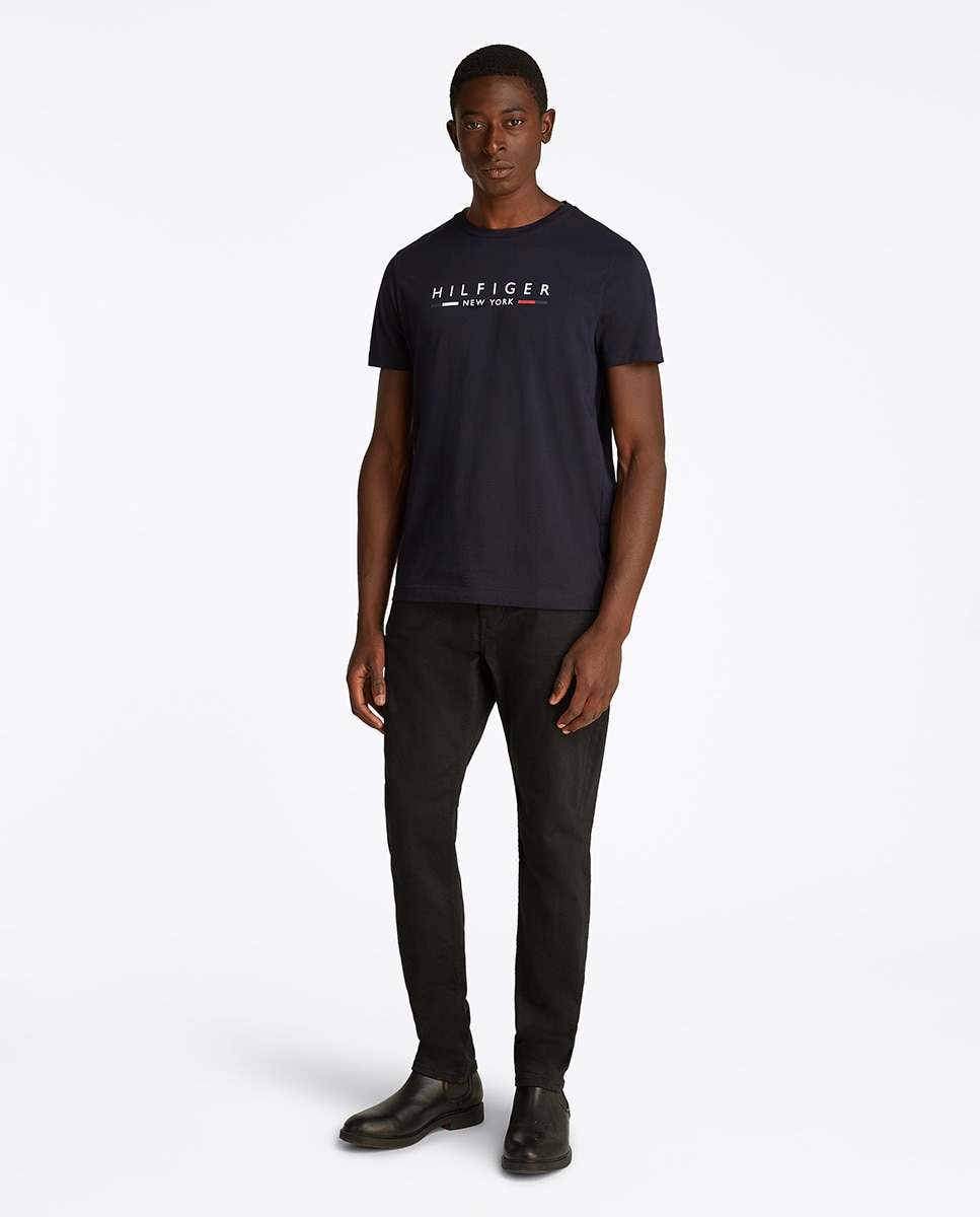 T-shirt com Branding Impresso Azul-marinho-6