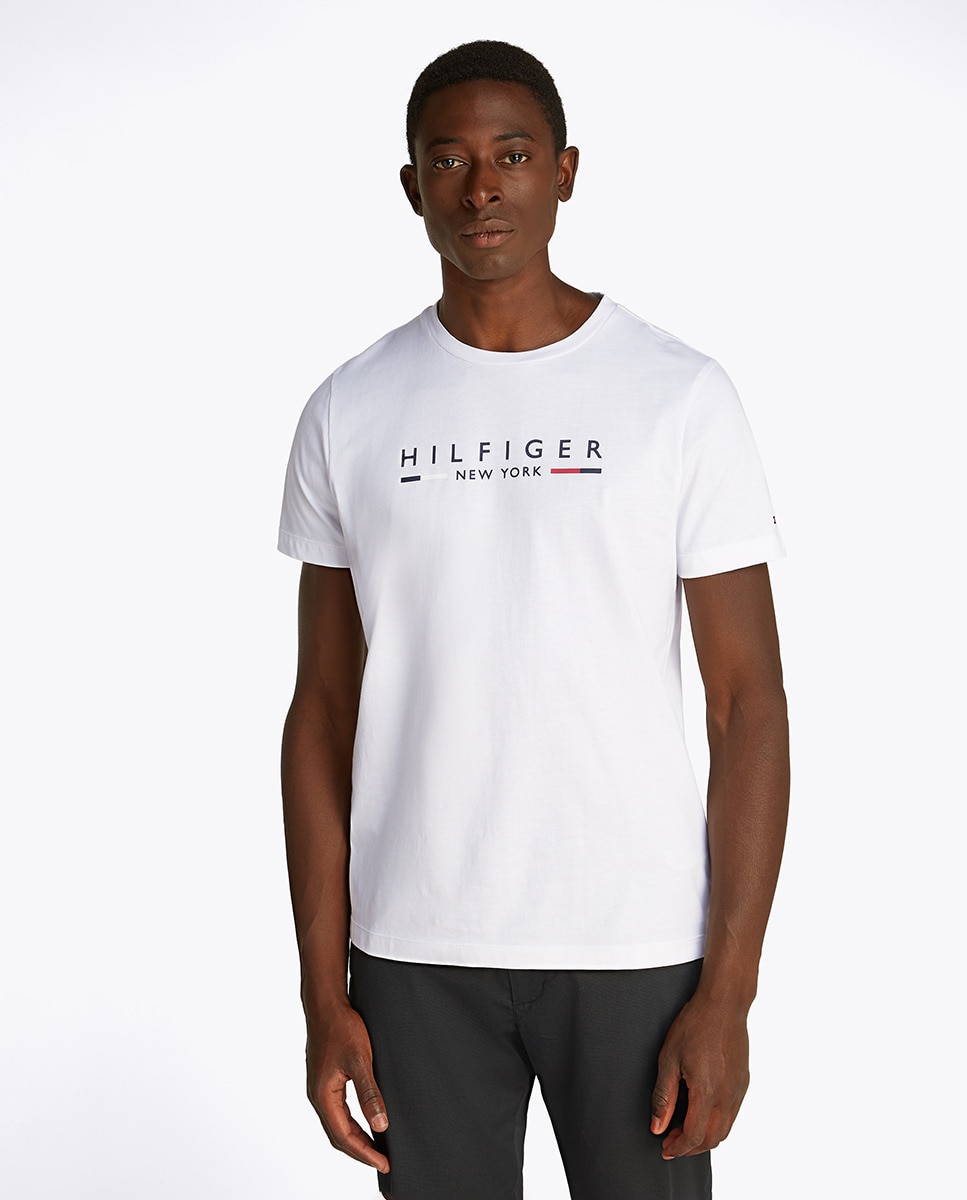 T-shirt com Branding Impresso Branco-1