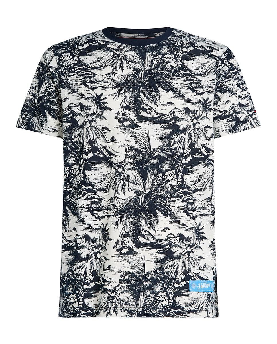 T-shirt com Estampado Tropical Multicolor-6