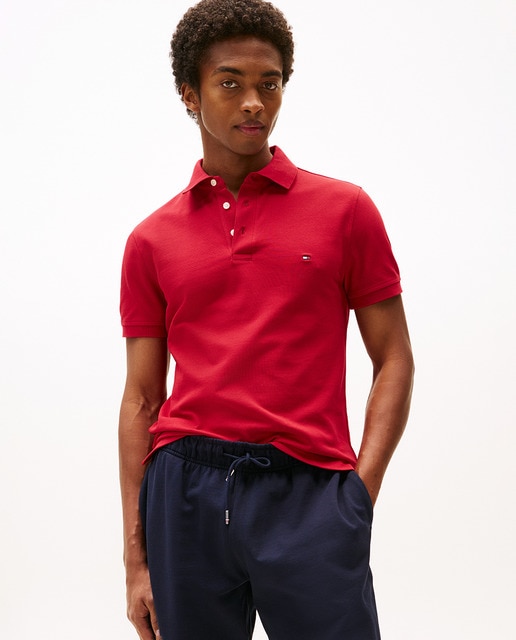 Imagem 0 de Polo Liso de Manga Curta Slim Fit