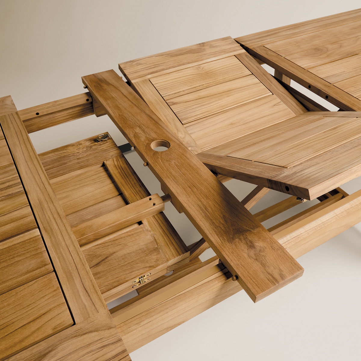 Mesa de Refeições Extensível de Teca Arrecife Natural-7