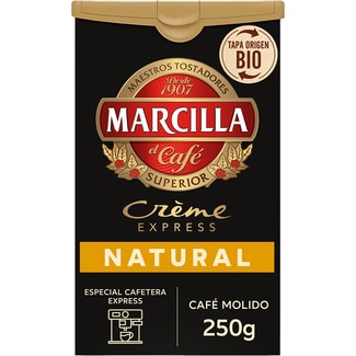 café molido natural especial cafetera express Creme Express paquete 250 g - Marcilla